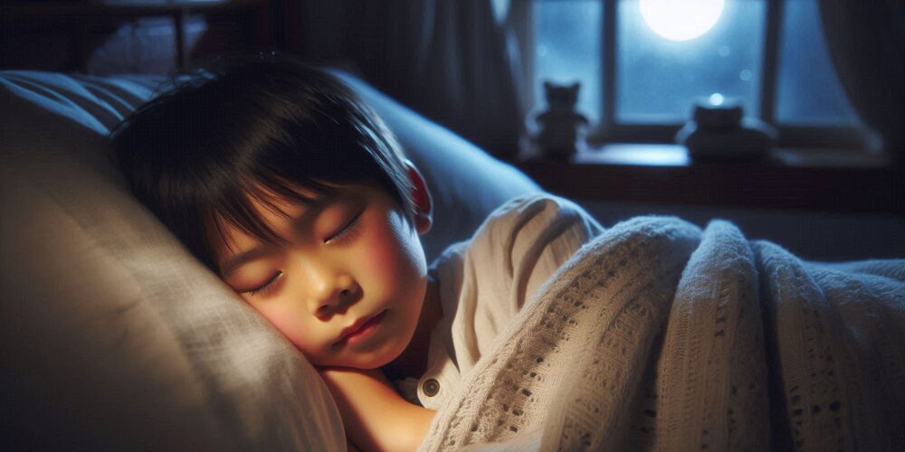 寝ている男の子